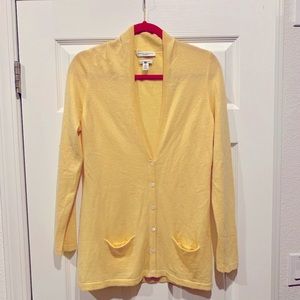 Banana Republic yellow cashmere cardigan sweater